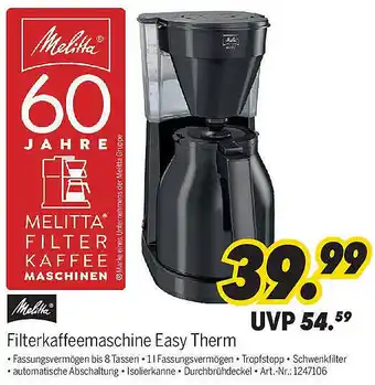 MEDIMAX Melitta Filterkaffeemaschine Easy Therm Angebot