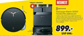 MEDIMAX Ecovacs Staubsauger-Roboter DEEBOT T50 MAX PRO OMNI BLACK Angebot