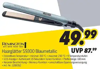 MEDIMAX REMINGTON Haarglätter S9300 Blaumetallic Angebot
