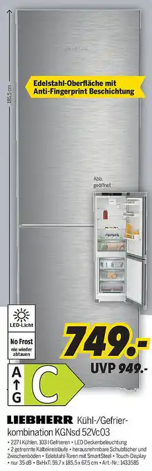 MEDIMAX LIEBHERR Kühl-/Gefrierkombination KGNsd 52Vc03 Angebot