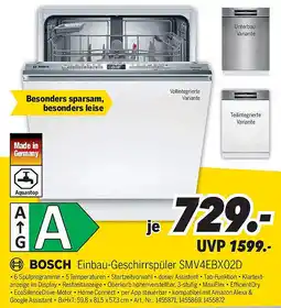 MEDIMAX BOSCH Einbau-Geschirrspüler SMV4EBX02D Angebot