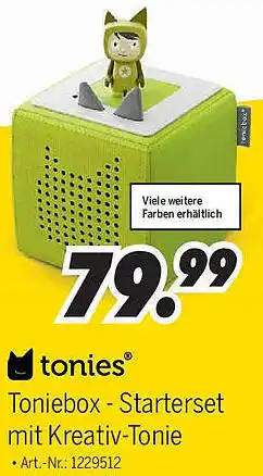 MEDIMAX Tonies Toniebox - Starterset mit Kreativ-Tonie Angebot