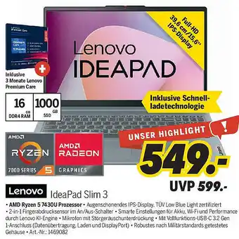 MEDIMAX Lenovo IdeaPad Slim 3 Angebot