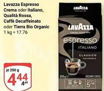 Globus Lavazza Espresso Crema oder Italiano, Qualità Rossa, Caffè Decaffeinato oder Tierra Bio Organic Angebot