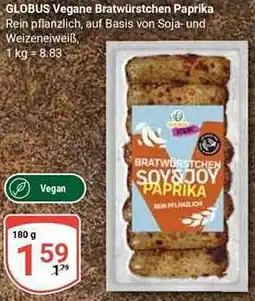 Globus GLOBUS Vegane Bratwürstchen Paprika Angebot