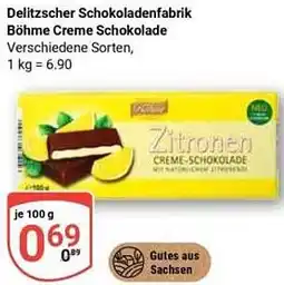 Globus Delitzscher Schokoladenfabrik Böhme Creme Schokolade Angebot