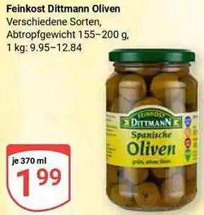 Globus Feinkost Dittmann Oliven Angebot