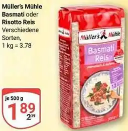 Globus Müller's Mühle Basmati oder Risotto Reis Angebot