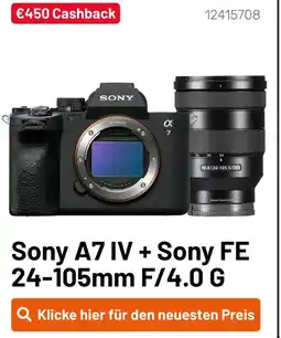 Kamera Express Sony a7 iv + sony fe 24-105mm f/4.0 g Angebot