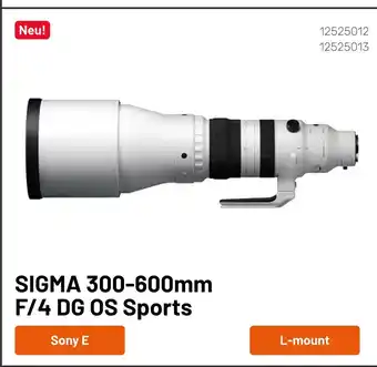 Kamera Express Sigma 300-600mm f/4 dg os sports Angebot