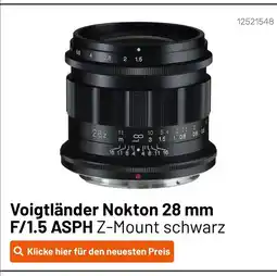 Kamera Express Voigtländer nokton 28 mm f/1.5 asph z-mount Angebot