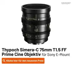 Kamera Express Simera-c 75mm t1.5 ff prime cine objektiv Angebot
