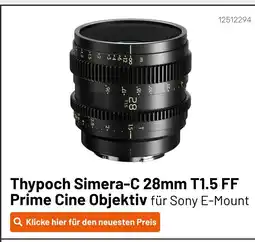 Kamera Express Thypoch simera-c 28mm t1.5 ff prime cine objektiv Angebot
