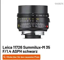 Kamera Express Leica 11726 summilux-m 35 f/1.4 asph schwarz Angebot