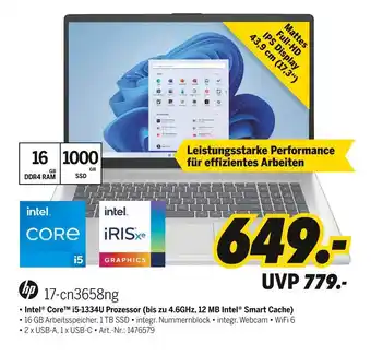 MEDIMAX Hp 17-cn3658ng notebook Angebot