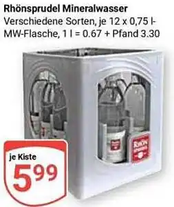 Globus Rhönsprudel Mineralwasser Angebot