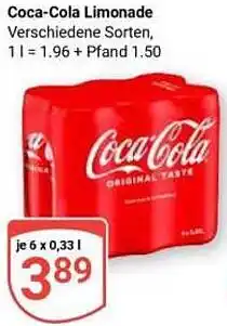 Globus Coca-Cola Limonade Angebot