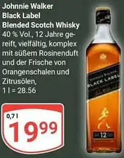 Globus Johnnie Walker Black Label Blended Scotch Whisky Angebot