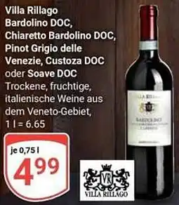 Globus Villa Rillago Bardolino DOC, Chiaretto Bardolino DOC, Pinot Grigio delle Venezie, Custoza DOC oder Soave DOC Angebot