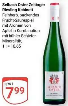 Globus Selbach Oster Zeltinger Riesling Kabinett Angebot