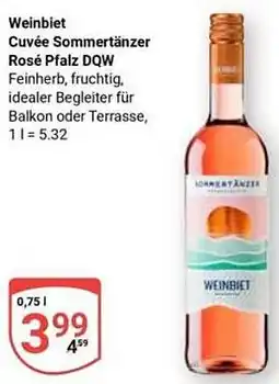 Globus Weinbiet Cuvée Sommertänzer Rosé Pfalz DQW Angebot