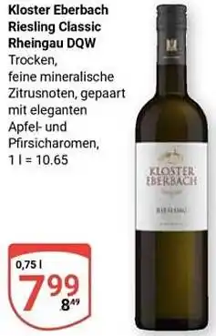 Globus Kloster Eberbach Riesling Classic Rheingau DQW Angebot