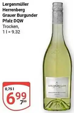 Globus Lergenmüller Herrenberg Grauer Burgunder Pfalz DQW Angebot