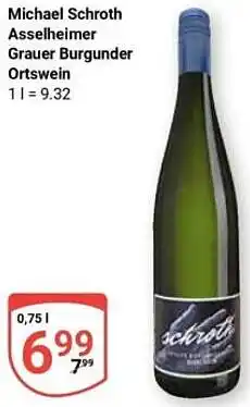 Globus Michael Schroth Asselheimer Grauer Burgunder Ortswein Angebot