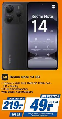 expert Techno Land Redmi Note 14 5G Angebot