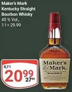 Globus Maker's Mark Kentucky Straight Bourbon Whisky Angebot