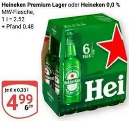 Globus Heineken Premium Lager oder Heineken 0,0% Angebot