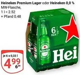 Globus Heineken Premium Lager oder Heineken 0,0% Angebot