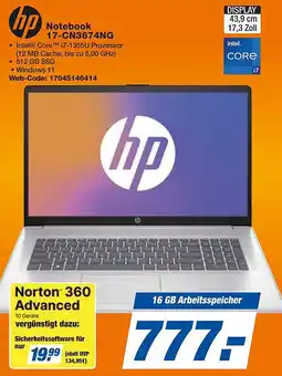expert Techno Land hp Notebook 17-CN3674NG Angebot