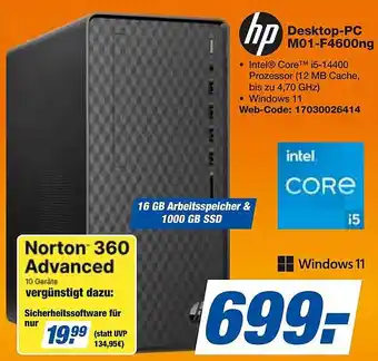 expert Techno Land hp Desktop-PC M01-F4600ng Angebot