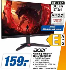 expert Techno Land acer Gaming-Monitor Nitro VG 270 X1 Angebot