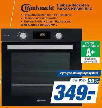 expert Techno Land Bauknecht Einbau-Backofen BAKSS KP8V2 BLG Angebot