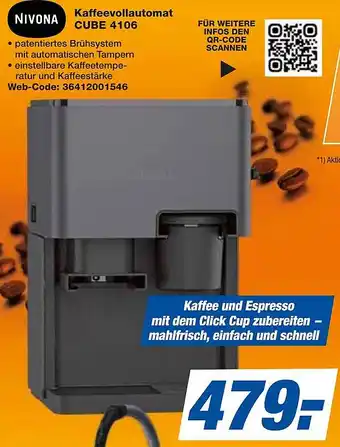 expert Techno Land NIVONA Kaffeevollautomat CUBE 4106 Angebot