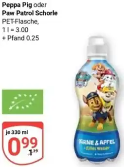 Globus Peppa Pig oder Paw Patrol Schorle Angebot