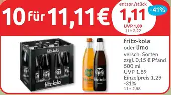 Budni fritz-kola oder limo Angebot
