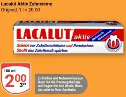 Globus Lacalut Aktiv Zahncreme Angebot