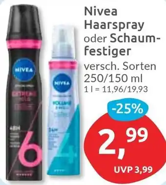 Budni Nivea Haarspray oder Schaumfestiger Angebot