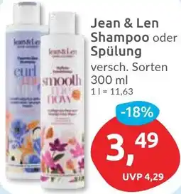 Budni Jean & Len Shampoo oder Spülung Angebot