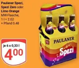 Globus Paulaner Spezi, Spezi Zero oder Limo Orange Angebot