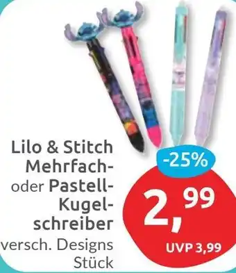 Budni Lilo & Stitch Mehrfach oder Pastell Kugelschreiber Angebot