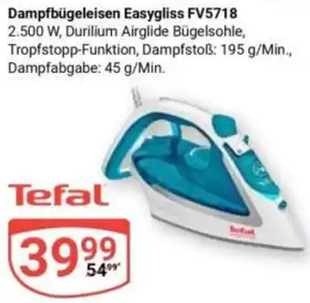Globus Tefal Dampfbügeleisen Easygliss FV5718 Angebot
