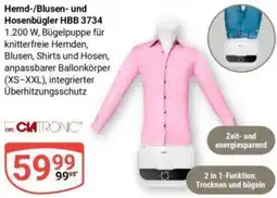 Globus CLATRONIC Hemd-/Blusen- und Hosenbügler HBB 3734 Angebot