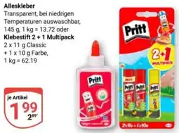 Globus Pritt Alleskleber oder Klebestift 2+1 Multipack Angebot