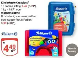 Globus Pelikan Kinderknete Creaplast oder Wachsmalstifte Angebot