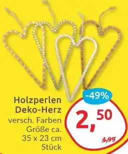 Budni Holzperlen Deko-Herz Angebot