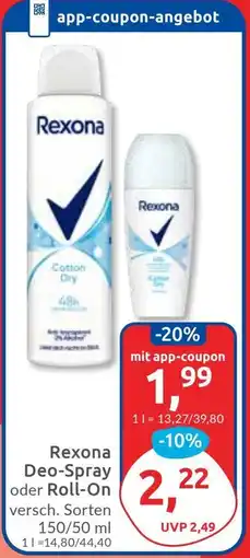 Budni Rexona Deo-Spray oder Roll-On Angebot